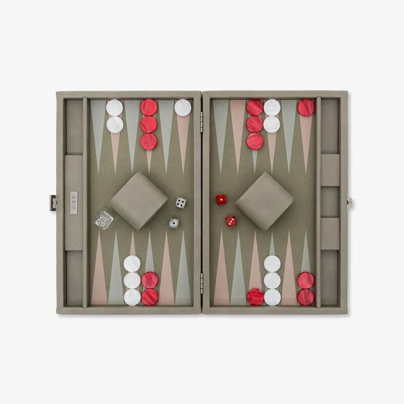 Light Grey Elephant Medium Backgammon Set, large